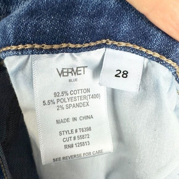 Vervet Dad Jean Size 28 High Rise Ankle Wide Leg Stretch Medium Wash Raw Hem - Picture 7 of 7